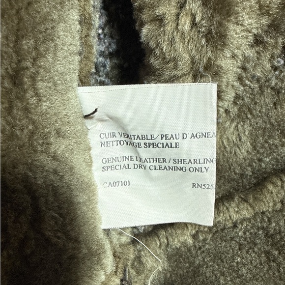 vintage Brown Leather shearling coat large utex design Jacket with Fur Trim - Picture 4 of 6